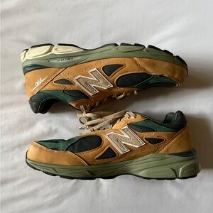 New Balance 990 Olive and Tan Athletic Shoes